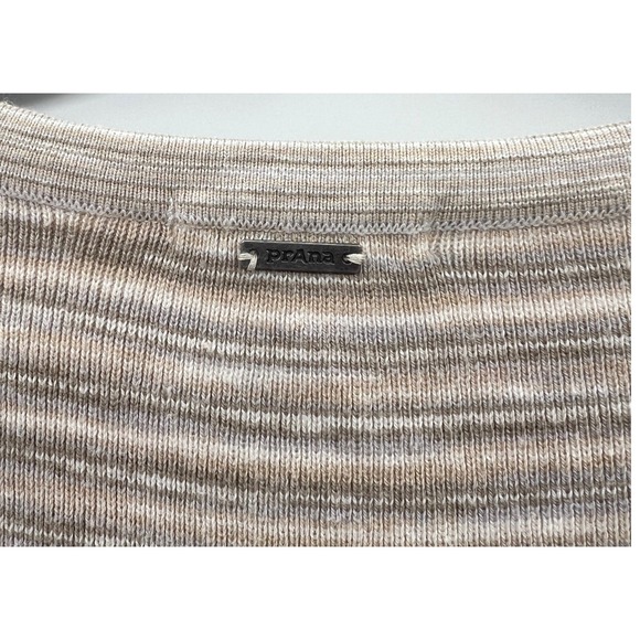 Prana Women's Henly Striped Knit Button Neck Pleated Organic Cotton Dress Size M - Picture 5 of 7